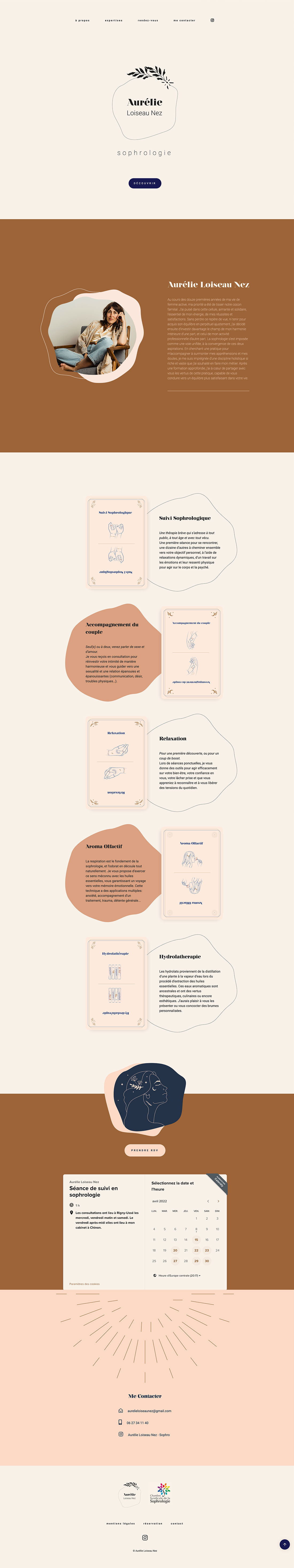 webdesign de la page d'accueil du site HoemSweet