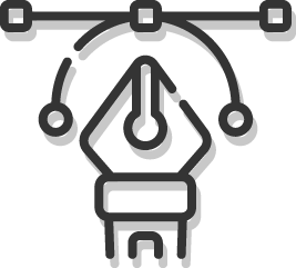 pictogramme d'une plume et d'une courbe de bézier